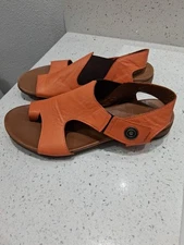 Bueno Size 37 Tessie Women's Slingback Leather Orange Sandel