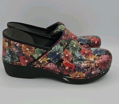 Dansko Xp 2.0 Floral Clogs Mules Patent Leather Eu Sz 41 US 10.5-11 EUC Vibrant - Picture 5 of 7