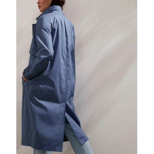 Banana Republic Cocoon Trenchcoat Midi Oversized XXL Minimalistisch Modern Blau NEU - Bild 2 von 14