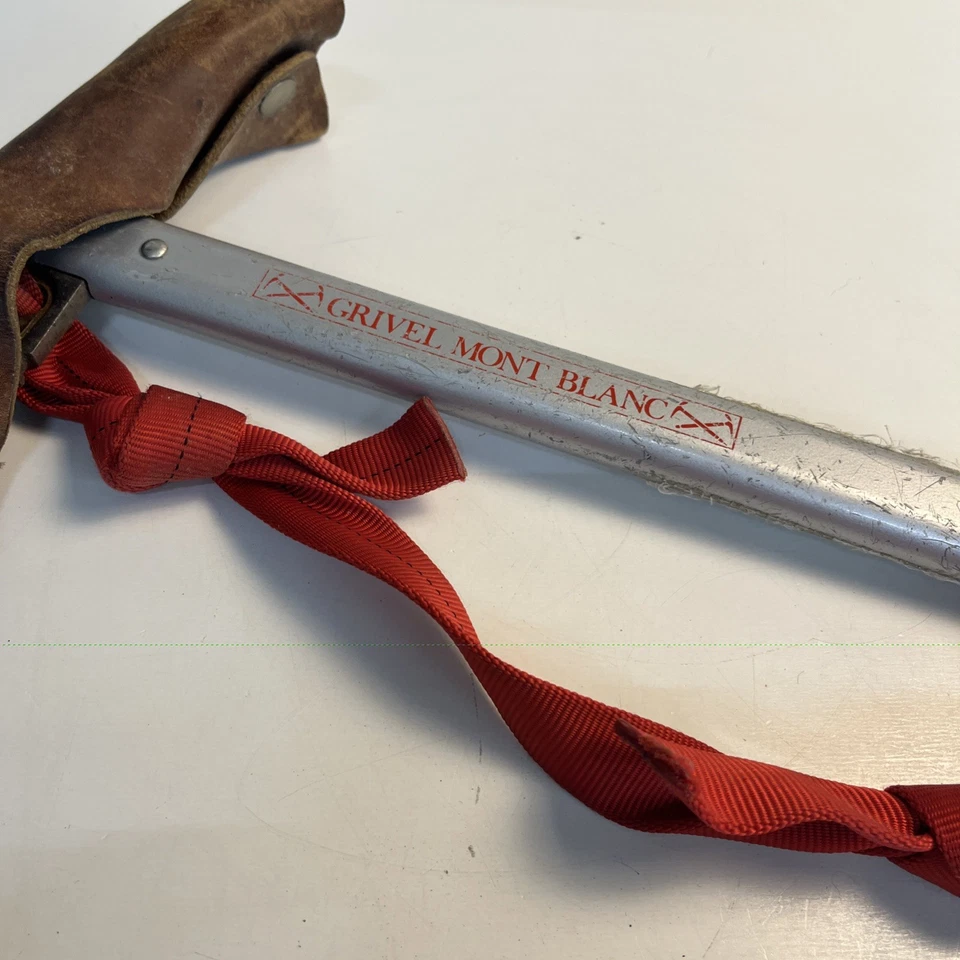 Vintage Grivel Mont Blanc Italy Ice Axe With Leather Sheath 21 in Handle - Image 3 of 4