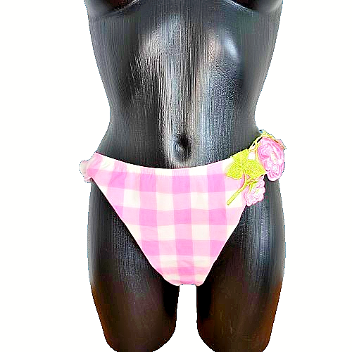 Ravage Lingerie exklusiver String, Tanga rosa karriert Gr. 44 Luxus Rarität Neu - Picture 1 of 4