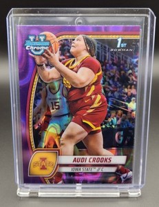 Audi Crooks 1st- 2024-25 Bowman Chrome U- Purple Lava Refractor #9 Iowa State