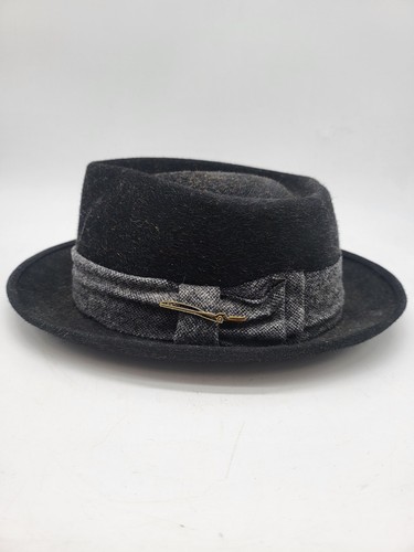 Vintage Champ 'Feel the Felt' Black Fedora Hat Lockport NY Lerch & Daly - Picture 2 of 10