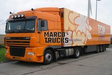 Truck Photo DAF XF Box Trailer Netherlands Orange Top Flora Internationa #d9lj