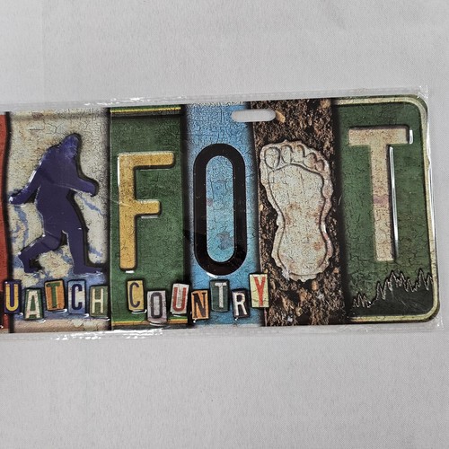 Bigfoot Stamped Metal License Plate Original Crafted Art 15"× 5" Unused READ⬇ - Picture 3 of 7