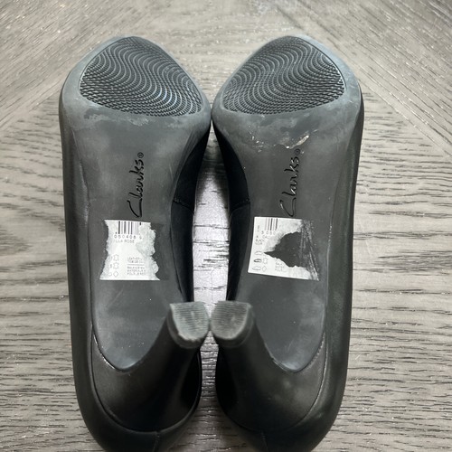 Clarks Artisan Womens Calla Rose Black Leather 2 Inch Heels Size 6.5 M Very Good - Picture 10 of 16