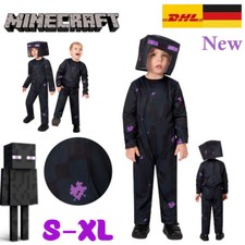Minecraft Enderman Cosplay Costume Jumpsuit Headgear Mask Kids Christmas Gifts
