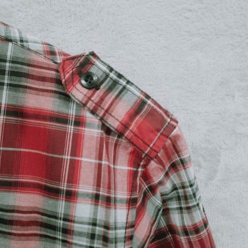 Sovereign Code Slim Fit Western Red Black Plaid Long Sleeve Shirt Men's Medium - Picture 5 of 11