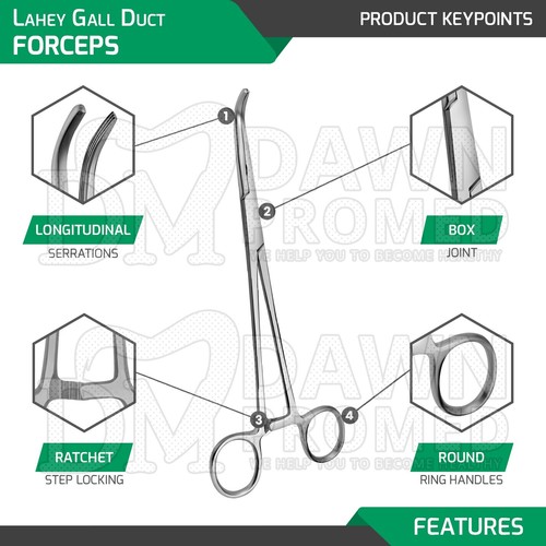 Lahey Gall Duct Forceps 7.5" Surgical Medical Gall Bladder Instruments German Gr - Picture 3 of 9