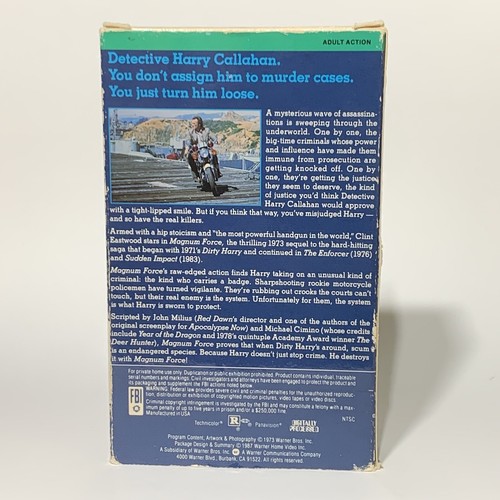 Dirty Harry Magnum Force Clint Eastwood Betamax Tape Beta - Imagen 3 de 10