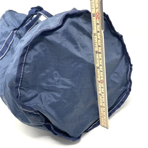 Vintage Ultralite Nylon Zipper Duffel Bag Navy Blue Parachute Luggage Organizer - Picture 7 of 9