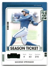 George Springer 2021 Panini Contenders #94 Toronto Blue Jays BASEBALL