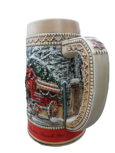 Cerveza Budweiser Stein Anheuser Busch 1987 serie Clydesdales Ceramarte 6 1/2" - Imagen 5 de 10