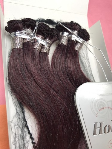Hollywood MANO_ATADO_ITALIANO_SEDOSO_CUERPO_TEJIDO_100% Cabello Humano_20"_#VINO NEGRO - Imagen 3 de 3
