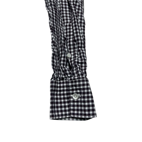 Eleventy First Class Shirt Mens Size 17 Gingham Check White Burgandy Button Up - Picture 7 of 8