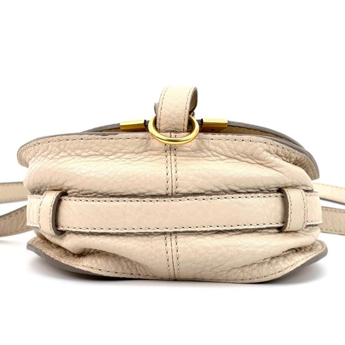 Chloe Marcie Saddle Bag Shoulder Bag Crossbody Bag Small Leather Beige #A369 - Bild 18 von 24