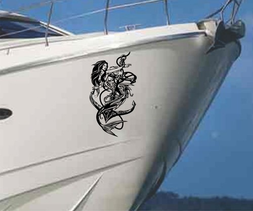 Mermaid Sexy Girl Skull Anchor Fantasy Car Boat Truck Window Vinyl Decal Sticker - Picture 5 of 5