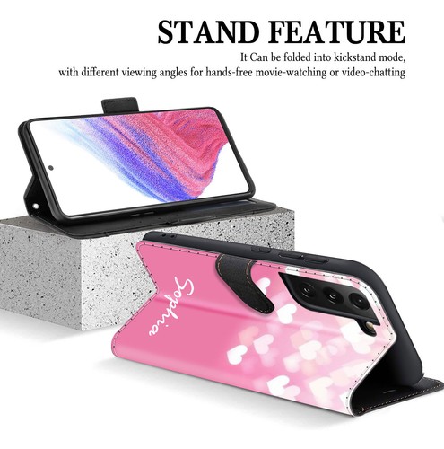 For Samsung Galaxy A16 A15 A35 S24 Wallet Leather Personalised Case Phone Cover - Picture 16 of 78