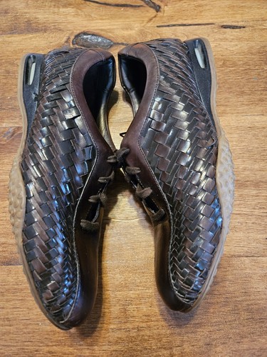 Cole Haan Women Size 10B Brown Woven Leather Casual Basketweave Driving - Picture 9 of 11