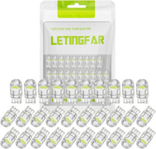 194 LED Light Bulb White 6000K Pack of 30, 168 2825 W5W T10 Wedge COB Bulbs Erro