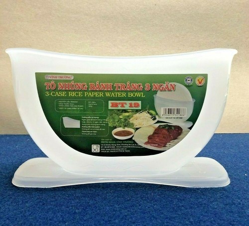 Rice Paper Roll Water Bowl - Frosted White Vietnamese Cuisine Tool High Quality - Picture 1 of 5