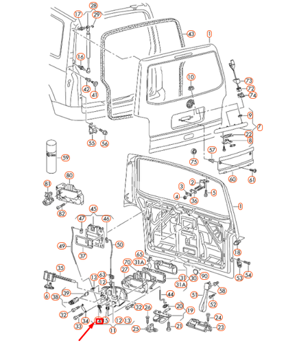 Volkswagen TRANSPORTER T5 Rear Lid Lock Clip 7H0827947 NEW GENUINE - Picture 7 of 7