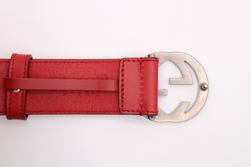 GUCCI Mens Size 95-38 US Size 34 Red 546389 Celeria Interlocking G Belt - Picture 4 of 10