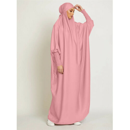 One Piece Prayer Dress Jilbab Khimar Hijab Abaya Ramadan Muslim Robe Kaftan Gown