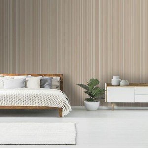 Boutique Rose Gold Metallic Striped Wallpaper
