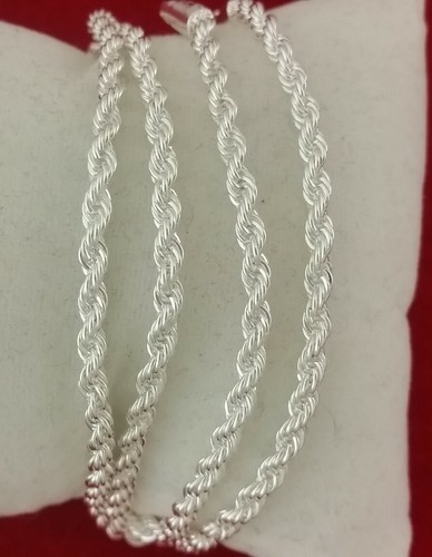 Sterling Silver .925 Rope Chain Choker Necklace Anklet Bracelet 2-5mm 6"-36" - Picture 17 of 31