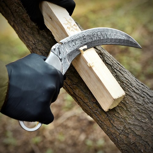 Karambit Knife Pair Curved Blade with Finger Ring Ideal for Outdoor Adventures - Picture 8 of 8