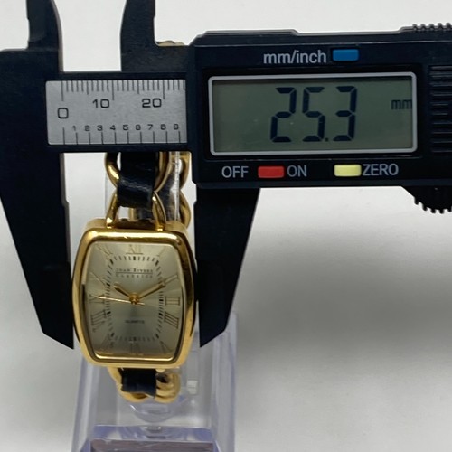 Joan Rivers Classics Watch Women 25mm Gold Tone Leather Tank New Battery 6.75" - Picture 8 of 19