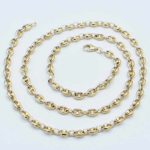 5 mm Puffed Mariner Kette Halskette echt 10 Karat Gelbgold alle Größen - Bild 2 von 13