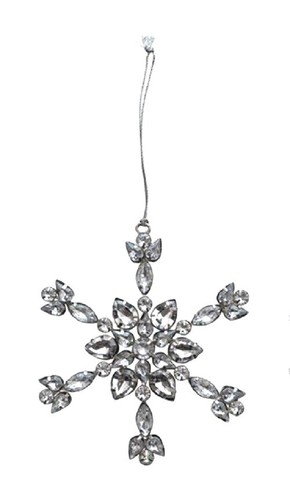 Creative Co-Op Winter Acryl Juwel Schneeflocke Ornament 5" Auswahl 1 Design - Bild 5 von 6