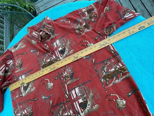 Mens Deer Hunter Button Up Shirt LS Collar AR Outfitters XLT Korea Front Pocket - Picture 12 of 13