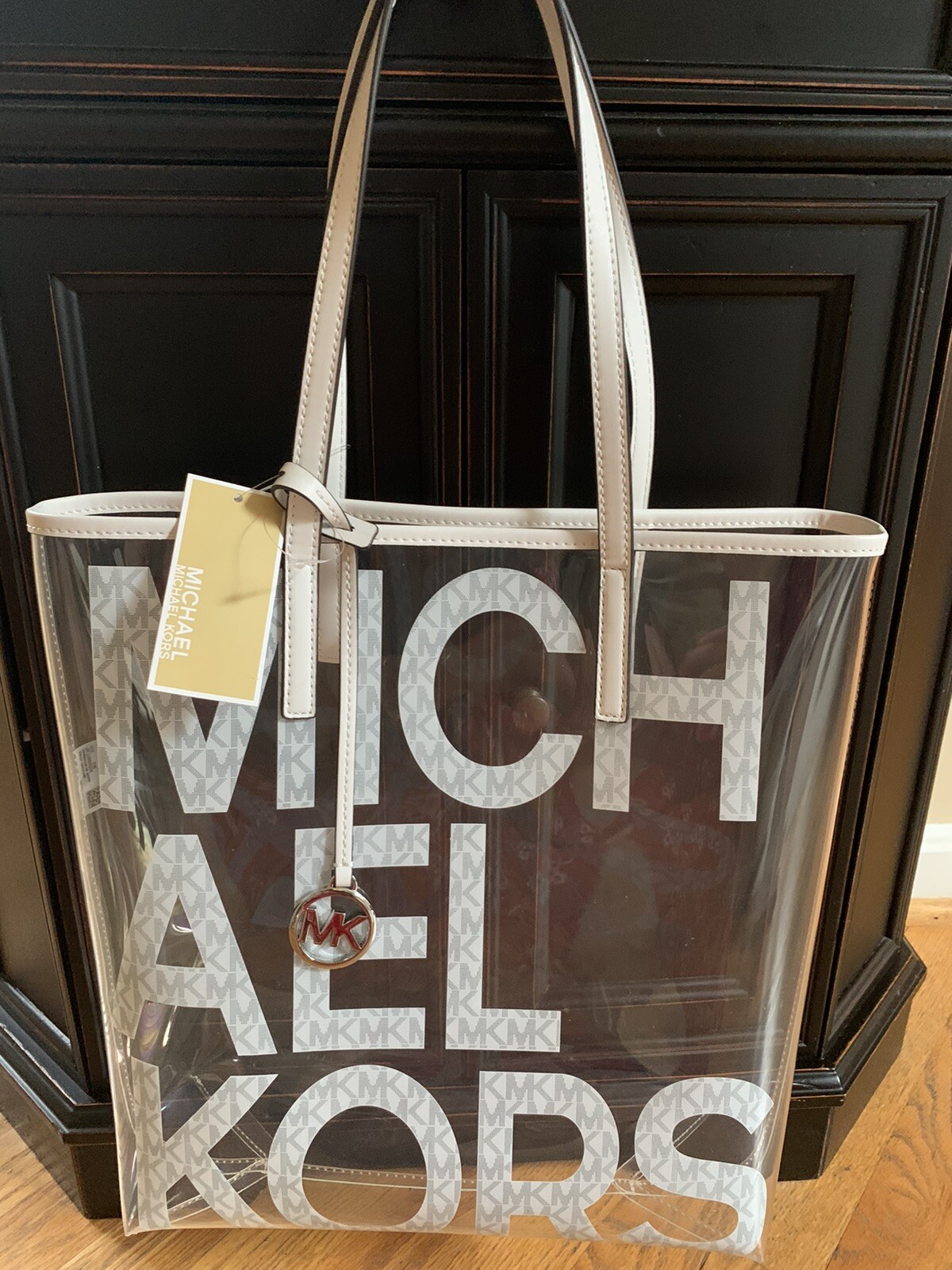 michael kors clear beach bag