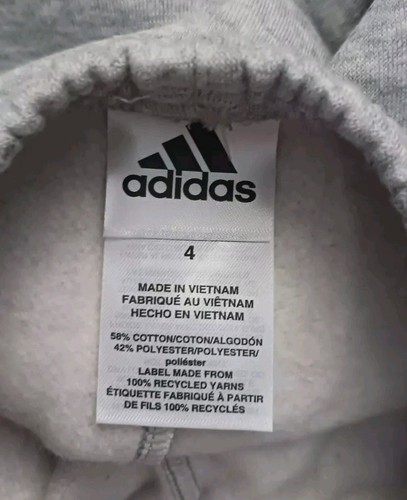 WITH TAGS Girl's Adidas Grey Multicolor Signature Jogger Sweatpant Sz. 4 - Picture 2 of 8