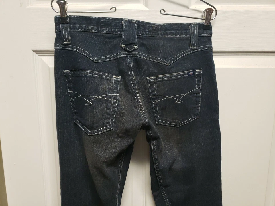 Cruel Girl Women Jeans Size 3 Blue Distressed Faded Stitching Cowgirl  - Image 4 of 4