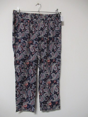 69/6 AproductZ Damen 7/8 Hose Gr. 44 blau weiß bunt Paisley Dehnbund Sommer