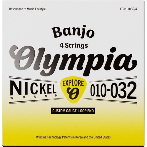 Juego de 4 cuerdas Banjo extremos de bucle herida de níquel 10-32 Olympia Explorer Series - Imagen 3 de 5