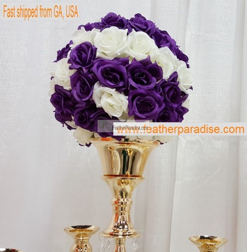 11-12" Rose Flower Kissing Ball Silk Rose Pomander for Wedding and Party 1 Piece - Picture 20 of 35