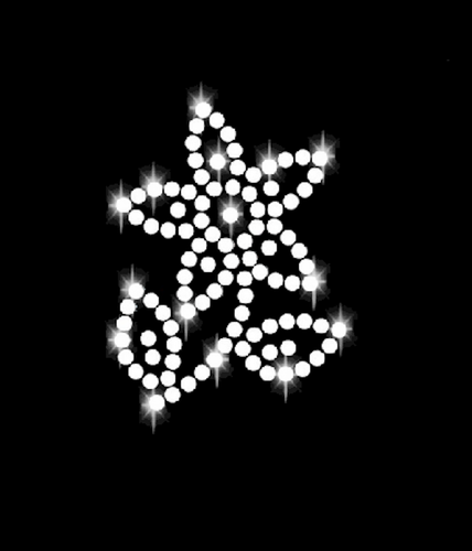 STRASS 8,5x6,5cm BLUME BÜGELBILD HOTFIX APPLIKATION STRASSSTEINE HOT FIX ROSEN - Picture 3 of 3