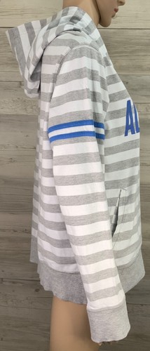CONVERSE ALL STAR size L grey white stripe long sleeve hoodie jumper pockets - Picture 5 of 12