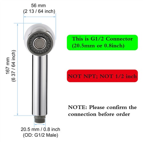Ersatzbrause ausziehbarer Brausekopf für Küchenspüle herunterziehbarer Wasserhahn G1/2 - Bild 7 von 20
