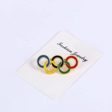 2024 Creative Commemorative Personality Metal Olympic Pin Rings Brooch Badge