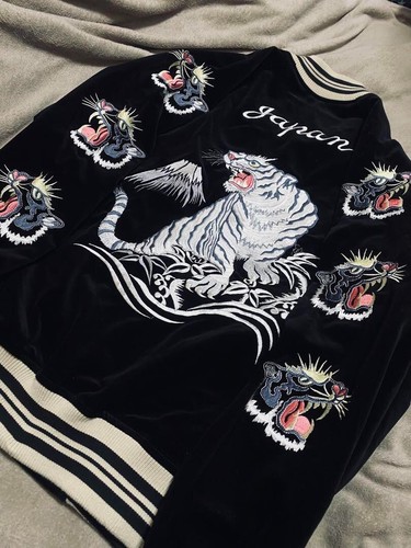 【Sukajan】HUMBER Japan Sukajan Velvet Limited Tiger Unisex Vintage Good Condition - Picture 9 of 17