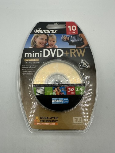 Memorex Mini DVD-RW 10er Pack versiegelt einseitig DVD Camcorder Discs BRANDNEU
