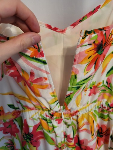 NWT J CREW Size 12 Mini Sundress Floral Multicolor Tropical Sleeveless V-Neck - Picture 9 of 11