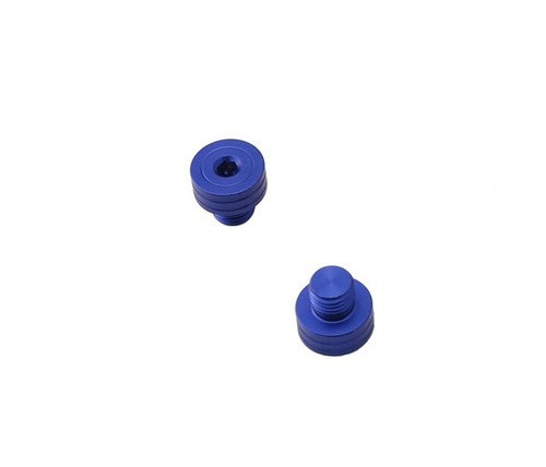 M10 x 1.25mm Blue Clockwise Threaded Mirror Blanking Plugs 2pcs for Motorcycle - Imagen 2 de 2