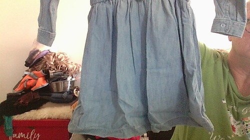 GAP Kids Girls Size 5yrs Denim Dress Button Dn Long Slv 100% Cotton Med Indigo - Picture 6 of 13